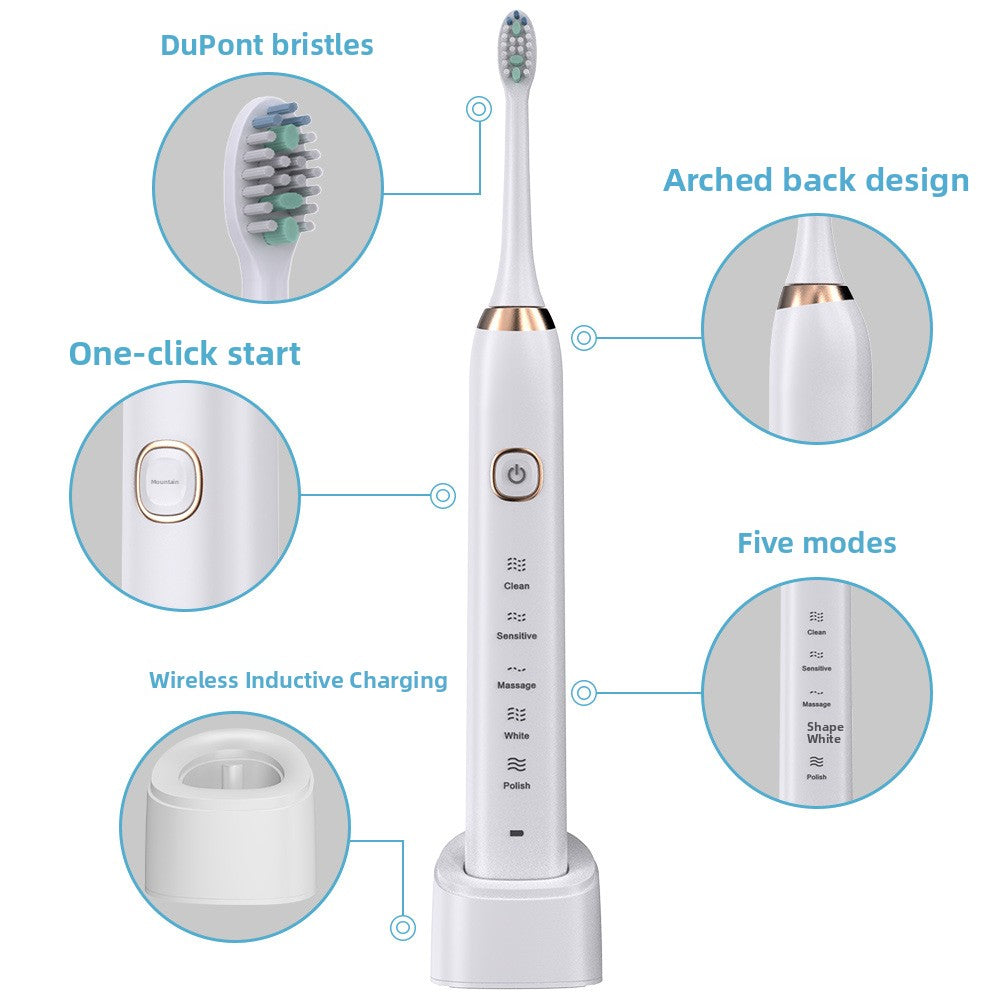 SmileLab™ 5-level induction charging 8-brush-head sonic electric toothbrush